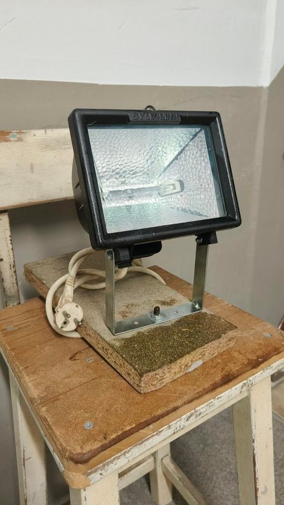 Draaibare halogeenlamp op voet, Ophalen, Gebruikt, 50 tot 200 watt, Lamp