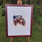 Ingelijste monodruk 1/1: "People" .55 x 45 cm., Antiek en Kunst, Ophalen