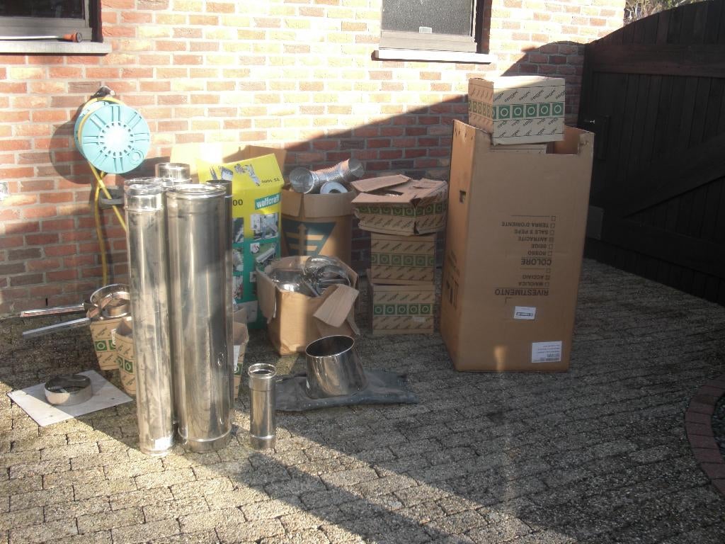 Dinak inox rookgasafvoer onderdelen, Doe-het-zelf en Bouw, Buizen en Afvoer, Nieuw, Overige typen, Inox, Ophalen