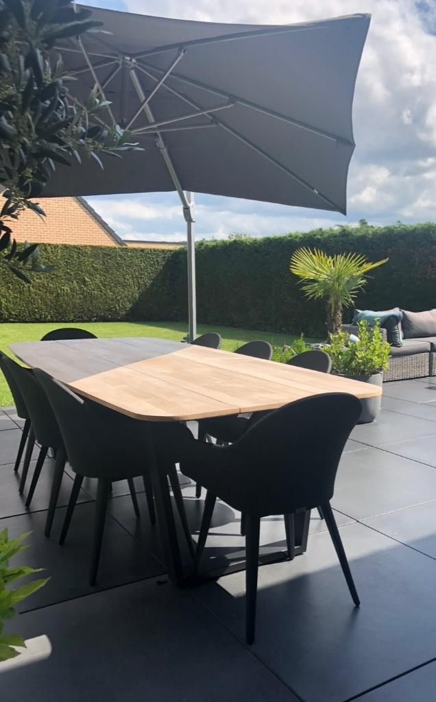 Table de jardin + 8 chaises, Enlèvement, Utilisé, Textilène