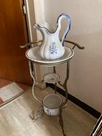 Set de lavage en porcelaine avec support en métal, Enlèvement, Comme neuf
