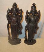 2 Statues asiatiques en bois, homme et femme, 21 cm, Enlèvement ou Envoi