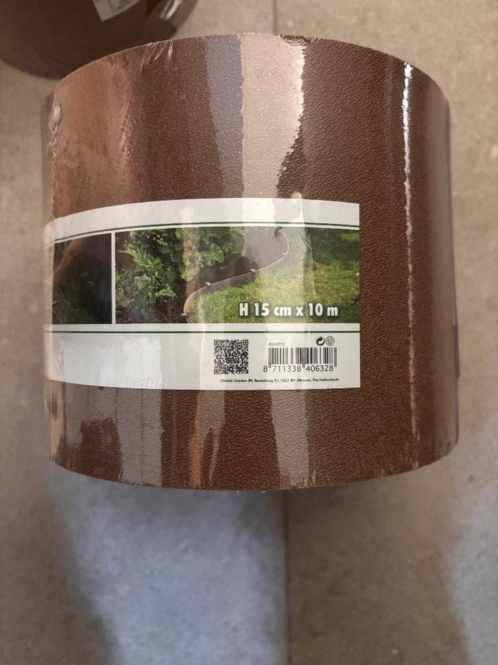 Kunststof Borderrand Nature 15cmx10m bruin, Tuin en Terras, Bielzen en Borduren, Nieuw, Border, Kunststof, Minder dan 25 cm, 100 tot 200 cm