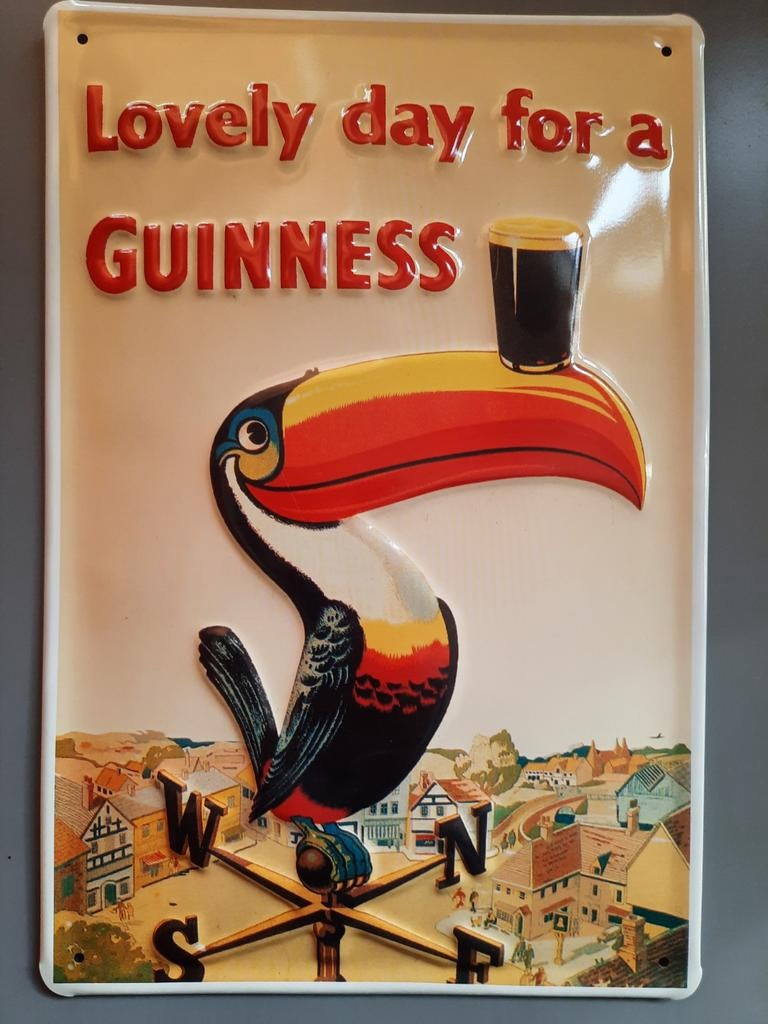 Lovely day for a Guinness bier reklame metalen plaat. H 30CM, Verzamelen, Ophalen