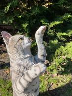 Poes, kat, grijs, tuin, gazon, kitten, boerderij 50cm, Tuin en Terras, Ophalen of Verzenden, Nieuw, Kunststof, Dierenbeeld