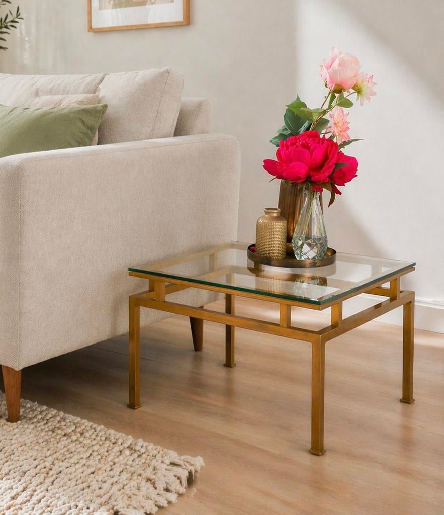 Super mooi vintage / Hollywood regency bijzettafeltje, Ophalen, Minder dan 45 cm, Vintage. Hollywood regency, 55 tot 75 cm