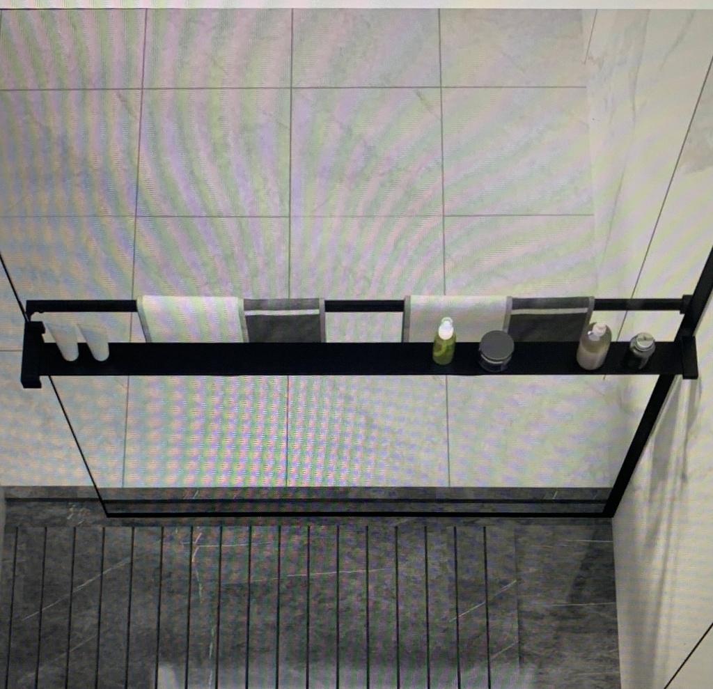 Porte-serviettes/étagère pour paroi de douche noir, Enlèvement, Neuf, Autres types