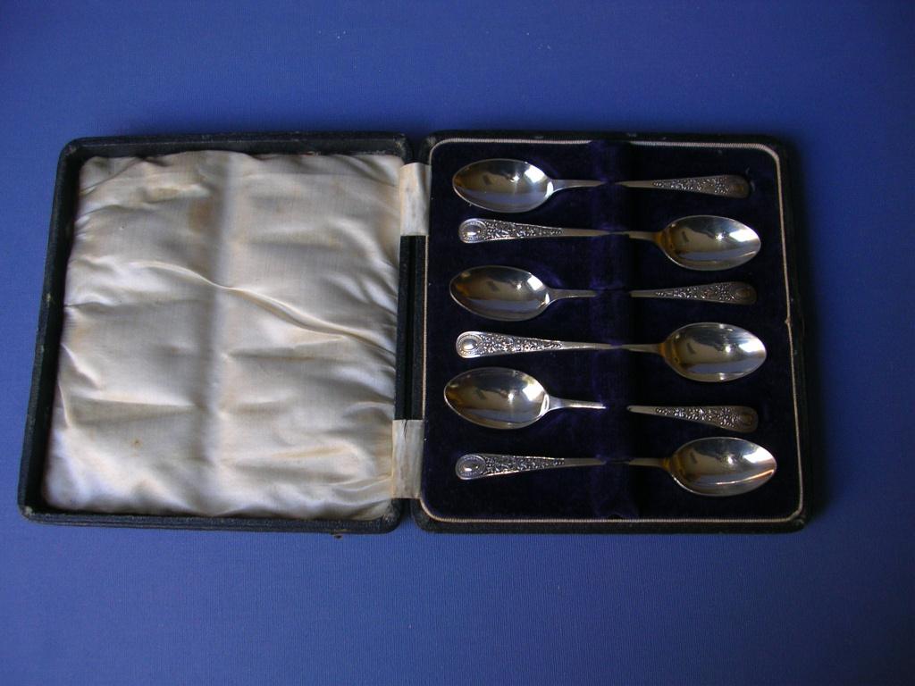 6 cuillères en argent Sheffield, 70 grammes, Antiquités & Art, Enlèvement ou Envoi