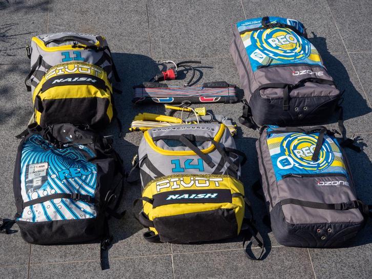 Complete kitesurfset - 5 kites + alle toebehoren, Watersport en Boten, Kitesurfen, Gebruikt, Kitesurf-set, Ophalen