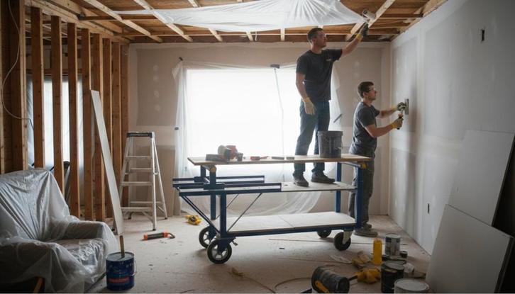 Échafaudage de salle mobile, établi, Bricolage & Construction, Échafaudages, Comme neuf, Échafaudage fixe ou roulant, 2 à 5 mètres