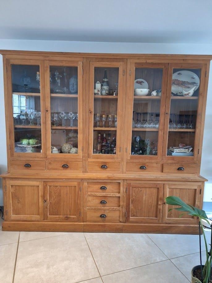 armoire en pin - vitrine, Maison & Meubles, 200 cm ou plus, Avec tablette(s), Comme neuf, Enlèvement