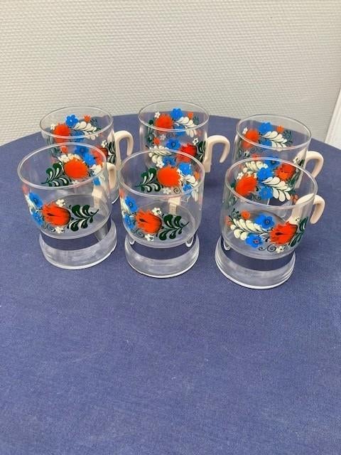 Vintage glazen koffie-of theekopjes, Ophalen of Verzenden