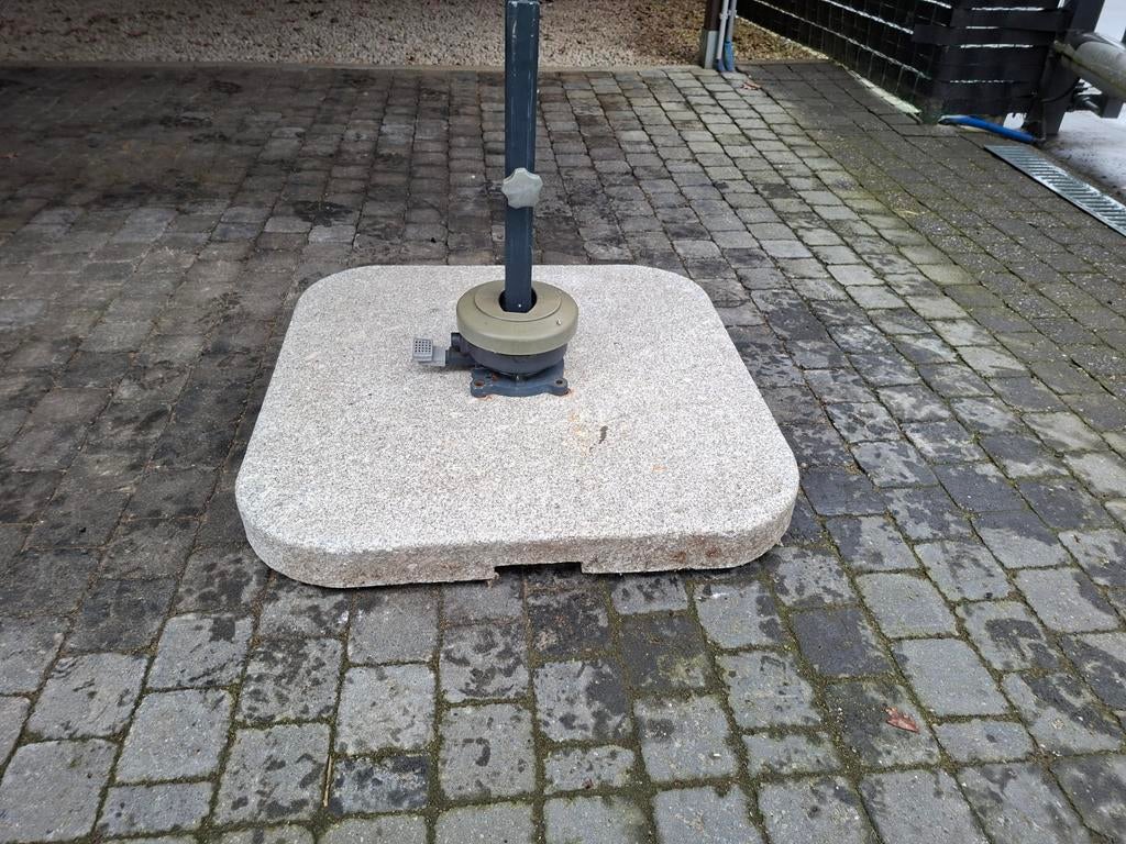 Granieten parasolvoet, Tuin en Terras, Parasols, Ophalen, Gebruikt, Minder dan 1 meter, Parasolvoet