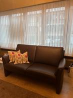 Bruine lederen salon - 2 zit en 3 zit, Maison & Meubles, Canapés | Salons, 75 à 100 cm, Comme neuf, Enlèvement, Cuir