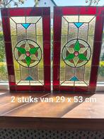 Mooie voorzet raampjes loodglas, Antiek en Kunst, Ophalen