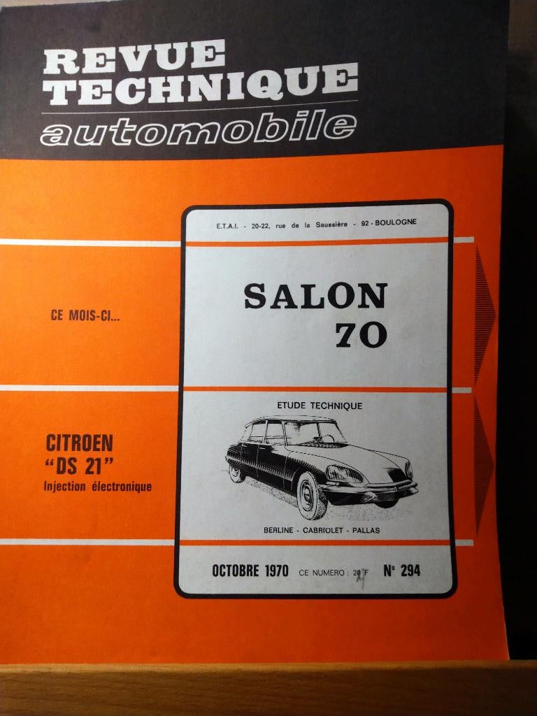 RTA 294 - Citroën DS 21 - octobre 1970, Autos : Divers, Modes d'emploi & Notices d'utilisation, Enlèvement ou Envoi