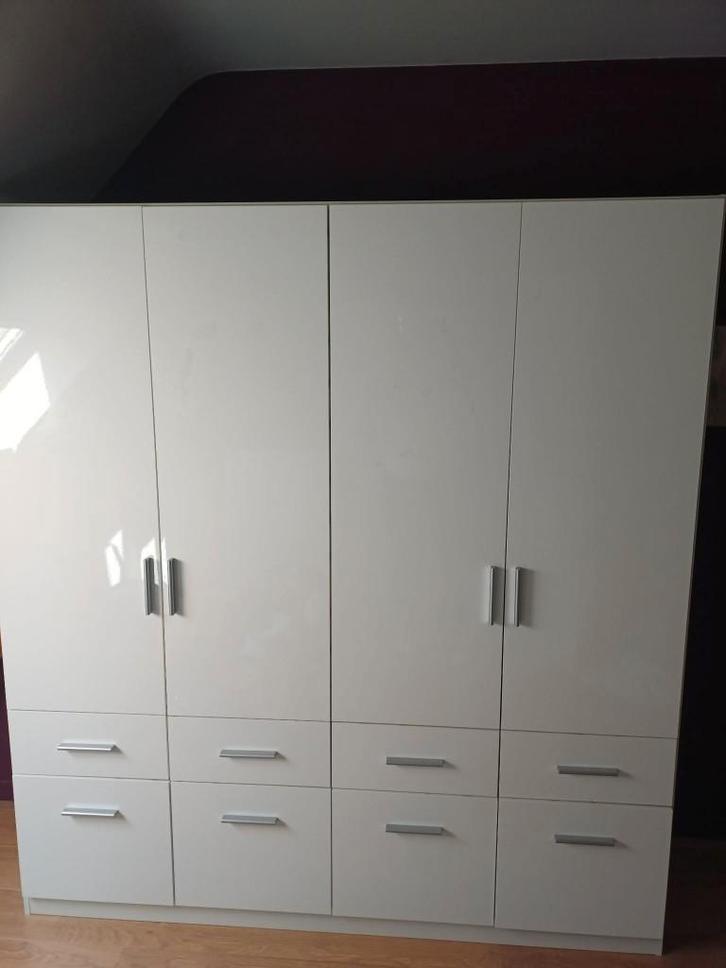 KLEDING/OPBERGKAST WIT, Maison & Meubles, Armoires | Penderies & Garde-robes, Utilisé, 150 à 200 cm, 150 à 200 cm, 50 à 75 cm