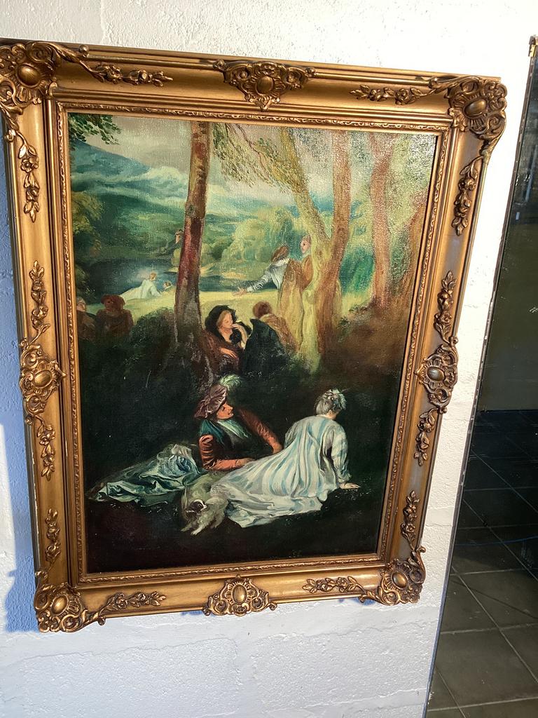 H.S.T Scène champêtre, d après Watteau ., Antiquités & Art, Enlèvement