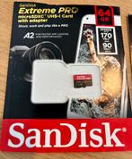 SanDisk 64GB Extreme Pro microSDXC (2x), Videocamera, Zo goed als nieuw, 64 GB, MicroSDXC