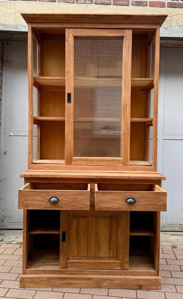 Vitrine en teck, Maison & Meubles, Armoires | Vitrines, Comme neuf, 200 cm ou plus, 50 à 100 cm, 25 à 50 cm, Avec tiroir(s), Avec porte(s)
