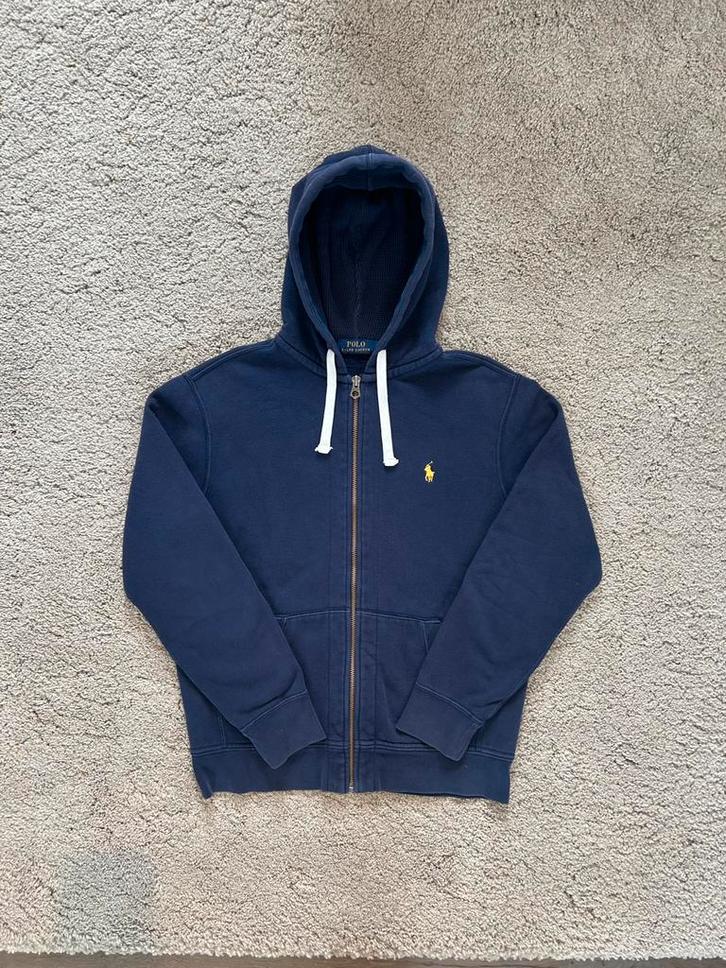 Blauwe ralph lauren trui let rits en kap (maat M), Kleding | Heren, Truien en Vesten, Zo goed als nieuw, Maat 48/50 (M), Ophalen of Verzenden