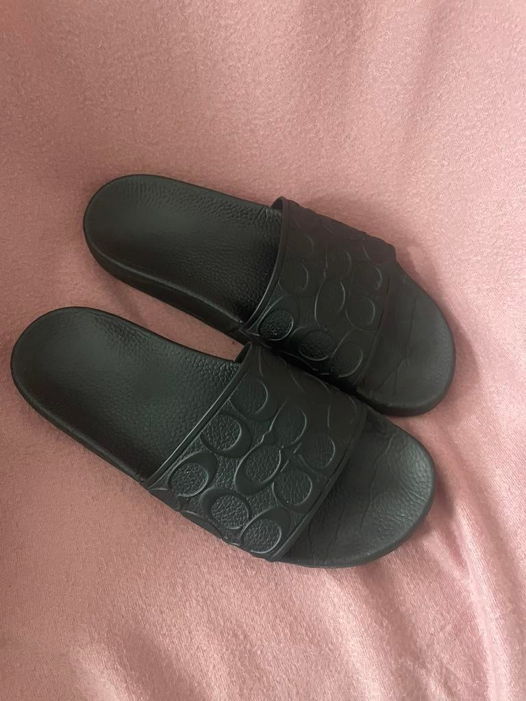 Coach slippers, Ophalen, Zwart, Sandalen of Muiltjes, Zo goed als nieuw