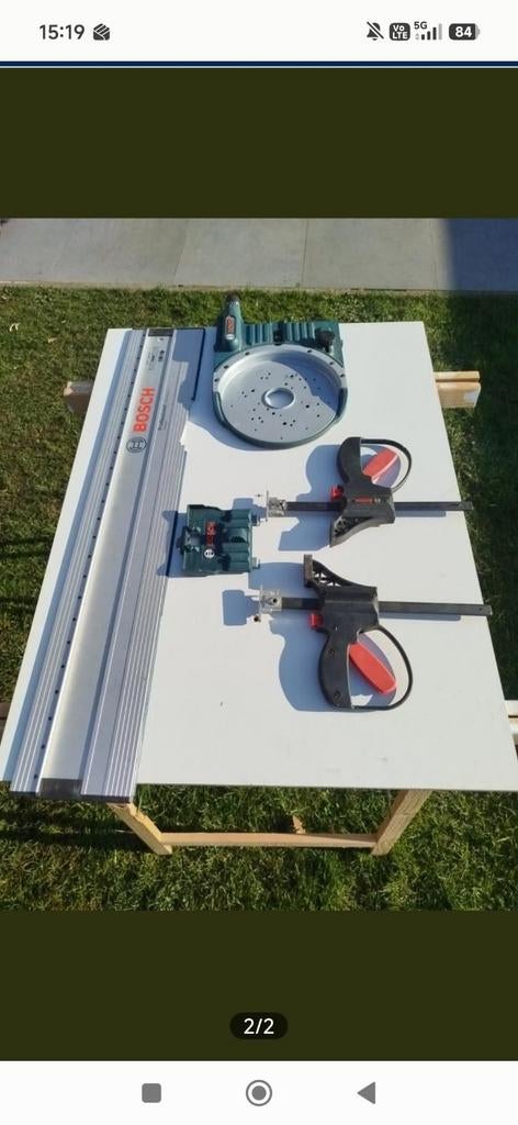 Bosch fsn set 32 MM met geleider bovenfrees, Doe-het-zelf en Bouw, Gereedschap | Zaagmachines, Ophalen