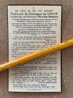 Oorlog40-45 Veurne Paul-Louis de GRAVE +Concentratiekamp1943, Verzamelen, Ophalen of Verzenden, Bidprentje