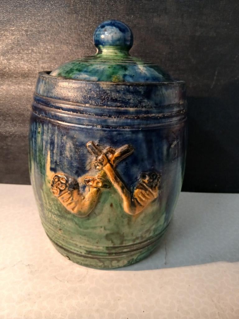 Vlaams aardewerk tabakspot 2 pijpen, Ophalen