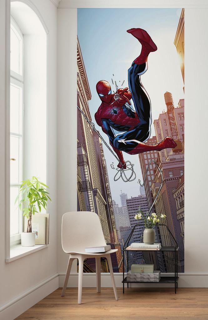 Spiderman Vlies Behang Swinging - 100x250 -Gratis Verzending, Kinderen en Baby's, Kinderkamer | Inrichting en Decoratie, Nieuw