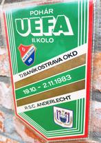 1983 RSC Anderlecht - Banik Ostrava unieke vintage vaandel, Verzamelen, Ophalen of Verzenden