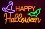 LED lamp neon stijl Happy Halloween (40x25cm) Nieuw., Ophalen of Verzenden, Nieuw, Lichtbak of (neon) lamp