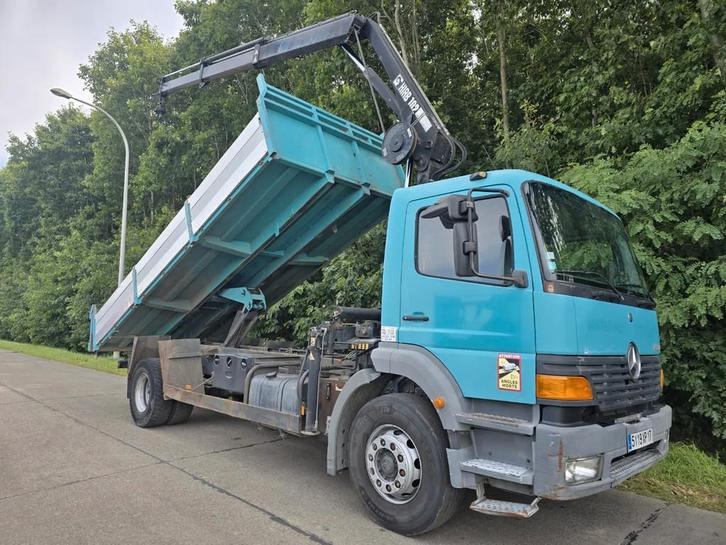 Mercedes-Benz Atego 1828 Kipper + Kraan (bj 2000), Auto's, Vrachtwagens, Bedrijf, Te koop, ABS, Mercedes-Benz, Diesel, Euro 2