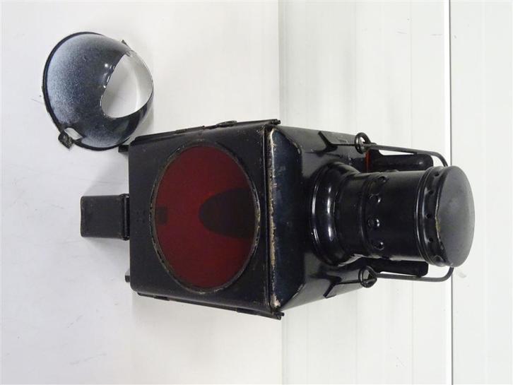 A6592. Oude industriële Spoorlamp uit Duitsland, Huis en Inrichting, Lampen | Losse lampen, Gebruikt, Ophalen of Verzenden