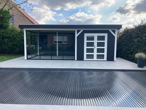 Tuinhuis-Blokhut Bosuil 300 x 300cm + Luifel 300cm, Hobby en Vrije tijd, Overige Hobby en Vrije tijd, Nieuw, Verzenden