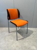 10 stoelen oranje met zwart, Maison & Meubles, Chaises, Comme neuf, Noir, Enlèvement ou Envoi, Tissus