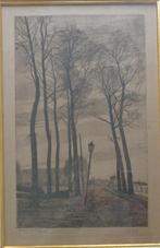 JAAK GORUS / ARBRES A ST. ANNE / ZW-W ETS / 56x41cm / KADER, Ophalen of Verzenden