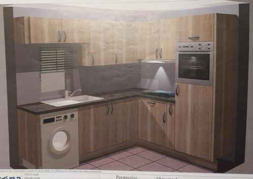 Keuken, Huis en Inrichting, Keuken | Complete keukens, Zo goed als nieuw, Hoekkeuken, Bruin, Kunststof, Ophalen