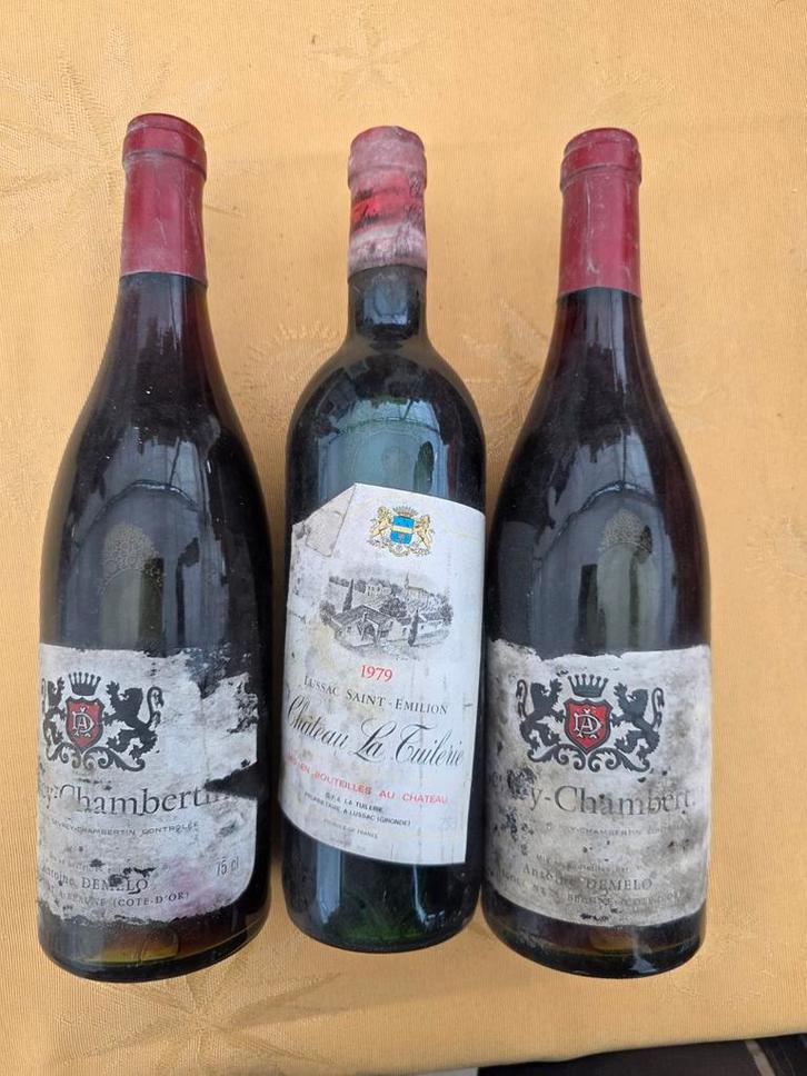Oude Franse wijnen – keldervondst (3 flessen), Collections, Vins, Enlèvement