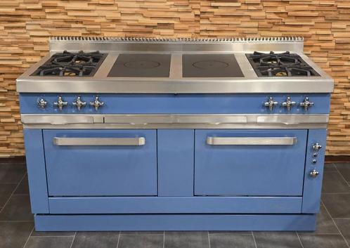 🔥 Réchaud Morice de luxe 160 cm bleu bébé en acier inoxydab, Electroménager, Cuisinières, Comme neuf, Autoportant, 5 zones de cuisson ou plus