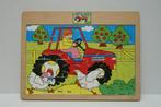 Rode tractor puzzel, Ophalen of Verzenden, 10 tot 50 stukjes, Gebruikt, Van hout