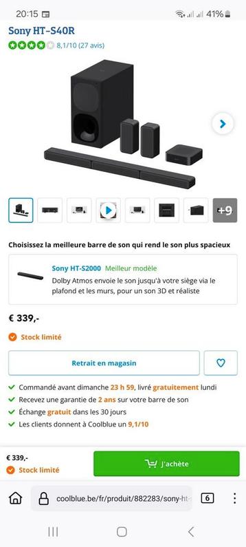 Home cinema sony 5.1 wireless disponible aux enchères