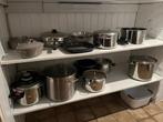 Reeks kookpotten, pannen en snelkookpot, Maison & Meubles, Cuisine | Casseroles & Poêles, Comme neuf, Inox, Enlèvement, Ensemble de casseroles