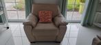 1 feuteuils 1place très confortable cuis beuge, Maison & Meubles, Fauteuils, Moins de 75 cm, Enlèvement, Utilisé, Cuir