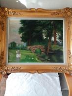 Belgisch olieverfschilderij op doek gesigneerd door De Jonke, Antiek en Kunst, Kunst | Schilderijen | Klassiek, Ophalen