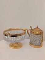 Ensemble de cendriers en cristal, bord doré, Enlèvement