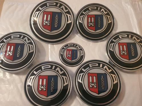 Bmw emblemen set van 7x logo's Alpina e60 e90 e39 e92 e46, Auto-onderdelen, Carrosserie, Motorkap, BMW, Voor, Achter, Links, Rechts