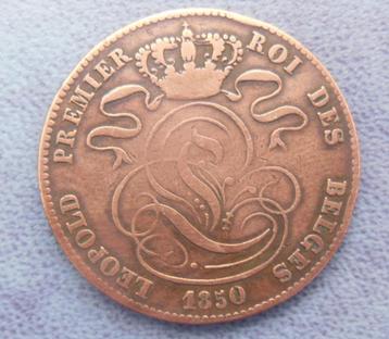 1850 5 centimes Léopold 1er 50 étroit