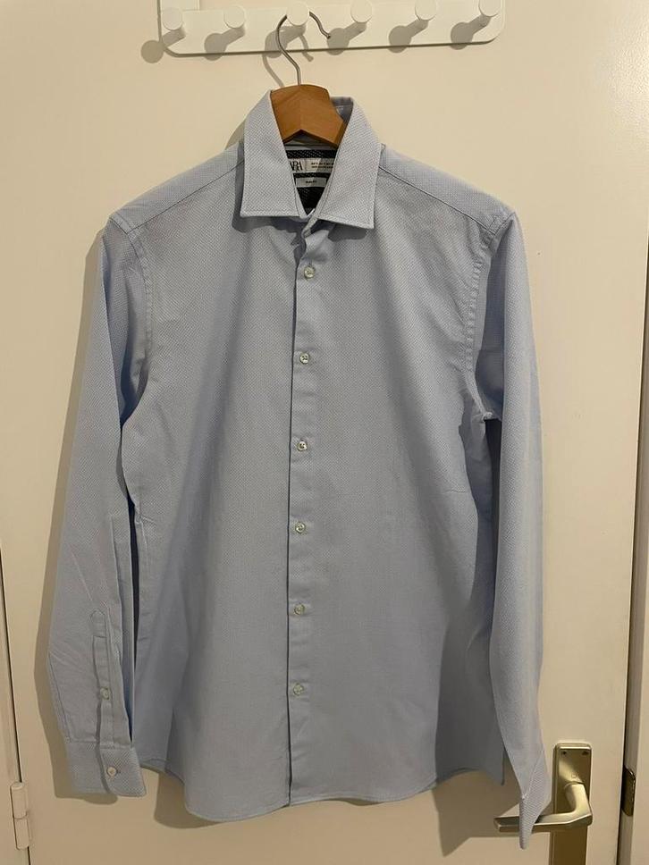 Blauw overhemd van Zara — elegant en tijdloos, Kleding | Heren, Overhemden, Zo goed als nieuw, Halswijdte 38 (S) of kleiner, Blauw