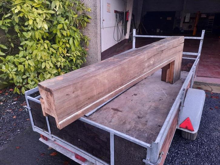 Massieve eiken balk 200x210x2250mm, Doe-het-zelf en Bouw, Hout en Planken, Gebruikt, Balk, Eiken, 200 tot 250 cm, Minder dan 25 mm